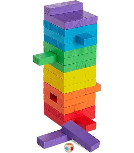 Jenga Gigante 15 Pcs Per Bambini In Legno Colorato Di Pietra Imp