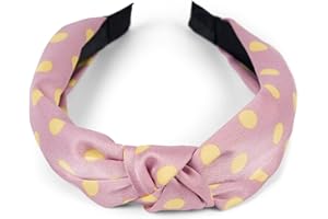 ‎STYLEBREAKER styleBREAKER Damen Haarreif mit Punkte Muster und Knoten im Retro Style, Rockabilly, Vintage Look, Haarband, Headband 04026015, Farbe:Rose-Gelb