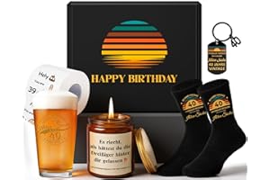 TUZELIYA 40 Geburtstag Geschenke für Männer, Alten Sacke Lustige Geburtstagsgeschenk für Männer Geschenk zum 40 Männergeschenke, Vintage Personalisierte Witziges Geschenkset für Papa, Freund, Kollegen