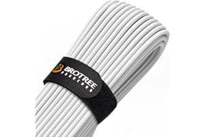 Brotree Paracord 4mm 9 Hebras Cuerda de 100% Nylon (15m, 30m, 50m) Tipo III Cuerda de Paracaídas para Supervivencia, Al Aire Libre, Bricolaje - 280kg Carga de Rotura (Blanco, 30m)