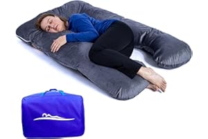 ‎MAKOSAS MAKOSAS KomfortKissen ORIGINAL Premium Ergonomisches Kühlend Kuschelkissen | Körperkissen | Seitenschläferkissen für Erwachsene - Für besseren Schlaf 100 x 150 cm (Dunkelgrau - Mikroplüsch)