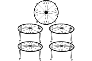 Tosnail Paquete de 5 soportes de metal para macetas de interior y exterior, soporte para macetas de flores, soporte corto de calabaza para decoración de suelo y mesa, patas dobles