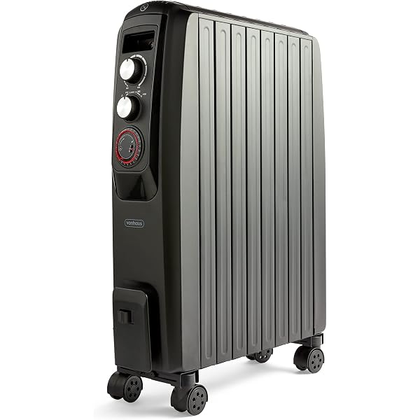 VonHaus Digital Oil Filled Radiator with Remote Control u0026 LED Display,  Electric Heater/Oil Radiator Warms Any Room, Thermostatically Controlled  2.5kw Oil Heater for Maximum Warmth, 2 Year Warranty : Amazon.co.uk: DIY u0026