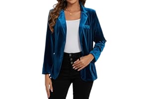 MINTLIMIT Giacca da donna in velluto, giacca casual da lavoro e ufficio, a maniche lunghe, completamente foderata, con tasche