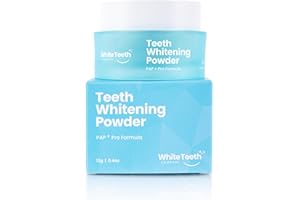 White Teeth Company Dentist-Approved Teeth Whitening Powder – Brightens Smile in 7 Days – Tea, Coffee, Wine & Smoking Stain Remover – Enamel-Safe & Sensitivity-Free – 6 Month Supply