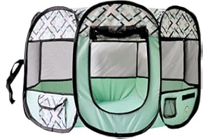 Floving Box portatile per animali domestici Casse per cani cuccioli di medie dimensioni ed esterni Catene pieghevole per cani Box Tenda per gatti Scatola per animali domestici (ottagonale)