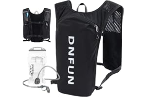 DNFUN Running Vest for Women & Men with Water Bladder - Lightweight 5L Hydration Pack Bladder for Trail Running, Marathon,Cycling | Phone Holder Backpack