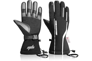 KINGSBOM Waterproof Ski & Snow Gloves, 3M Thinsulate Winter Warm Touch Screen Snowboard Gloves for Men & Women