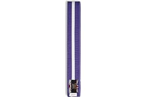 PLAYWELL Martial Arts Cotton Striped Coloured Grading Belt - Purple Belt With White Stripe