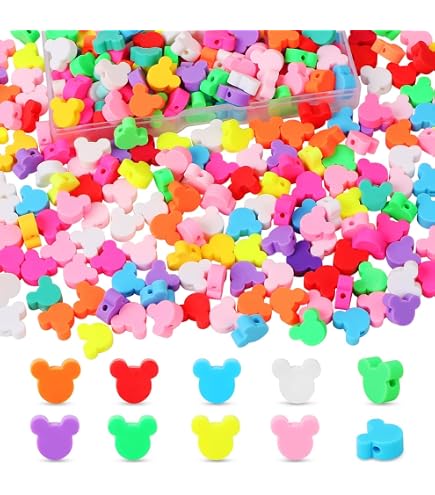 35 Stück Kawaii Mauskopf-Perlen Aus Kunstharz – Bunt, Für Nagelkunst, Schmuck & Basteln