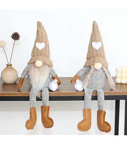Gehydy Gnome Champignon Printemps – Peluche Elfe Décor Paques & Noël – Porte-Bonheur Vert Pour Maison & Cuisine