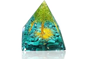 DMQ Crystal Pyramid Ogan Chakra Crushed Stone,Moonstone Crystal Energy Tower Nature Reiki Stone Jewelry, Health Protection Positive Energy Generator to Attract Wealth and Wisdom (Color: F)