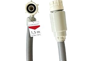 KIRCHHOFF 98657210 Waschmaschinenschlauch 1,5m, Zulaufschlauch mit 3/4" x 3/4" IG für Waschmaschine oder Spülmaschine, Wasserschlauch mit Aquastop