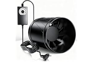 Yrichtra Ventola Aspirazione 100mm Silenziosa, 221m³/h Estrattore Aria, Aspira Fumo Potente con Cavo di Alimentazione da 2 M da Condotto Adatto per Serra, Tenda, Cantina, Garage, Cucina