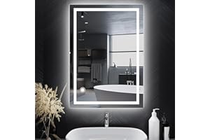 ‎TRINTION Trintion Spiegel Mit Beleuchtung, 50x70cm LED Badspiegel Mit Beleuchtung, Badspiegel Mit Touch-Schalter Badezimmerspiegel Badezimmer Wandspiegel Badezimmerspiegel