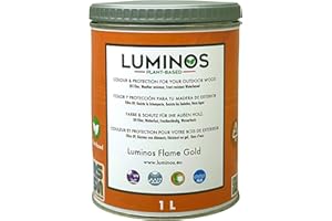 SOLRAC Luminos LUM1111 - FLAME GOLD - Lasure Biobased pour bois extérieur à l'eau - Golden Orange 1L