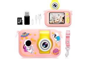 Fotocamera per bambini, ARNSSIEN 180° Flip Lens fotocamera per bambini, 2.4in IPS LCD fotocamera digitale con custodia in silicone, fotocamera selfie bambino per 3 4 5 6 7 8 9 10 anni ragazza ragazzo