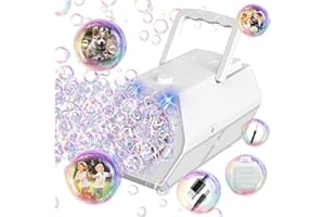 PANAMALAR Machine à Bulles Portable De Mise à Niveau 20000 + Bulles/Min avec Solution à Bulles/LumièRe, Machine à Bulles pour Enfants,Cadeau D'extéRieur pour Mariage/Fête