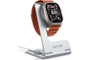 Lamicall hopfällbar laddningsstativ för Apple Watch, ultratunn, laddningsstation med kabelorganiserare, hållare för Apple Wat