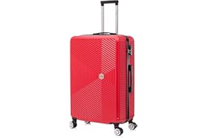 Flymax 29" Large Suitcases on 4 Wheels Lightweight Hard Shell Luggage Durable Check in Hold Luggage Built-in 3 Digit Combination Red 106L