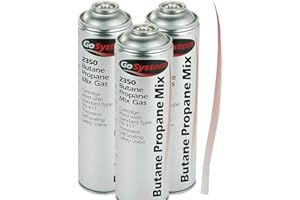 Ranjha's® GoSystem 2350 Butane Propane 350g 70:30 Mix Gas Cartridge Canister for Camping Stove Blowtorch BBQ Gas Weed Burner EN417 Threaded (3)