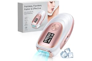 ZKMAGIC IPL Laser Hair Removal - Painless & Long Lasting, Ice Cooling Hair Removal Device with 5 Levels & 2 Flash Modes, Full Body Use, for Women and Men at Home.