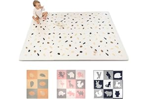 HAKUNA MATTE Stylowa Mata Puzzle dla Niemowląt 1,8x1,2m Konfetti – 6 XXL Płyt 60x60cm – 20% Grubsza & Miękka Mata do Zabawy dla Dzieci – Bezpieczna, Bezwonna, Łatwa w Czyszczeniu Mata do Raczkowania