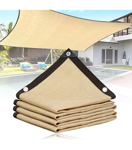 Voile D'ombrage Rectangulaire 4x5m Rebecca Mobili - Polyéthylène Anti-UV, Beige