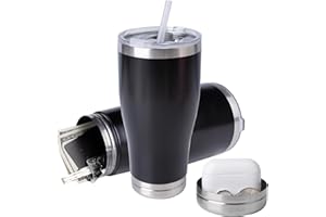 MYMEALIVOS 20oz Hidden Safe Water Bottle, Stainless Steel Secret Water Bottle with Hidden Compartment, Bottle Keeps Your Valuables Safe Like Money, Keys, and Jewelry-Black