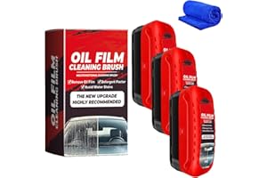 LLELEMAMO Drivecarjoy Glass Cleaning Board, Bloame Glass Cleaning Board for Windshield, Invisposture Glass Cleaner, Automotive Oil Film Cleaning Brush, Universal Glass Cleaning Wipe Board, for Car Window (3Set)