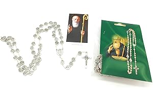 OVUNQUE PROTEGGIMI Rosario di San Benedetto da Norcia. Con medaglie, croce e Preghiera di San Benedetto. Rosario cattolico. St Saint Benedict Rosary.
