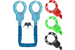 Honszex Candado Bicicleta Antirrobo, Cadena Moto, Candado Patinete Electrico con Llaves, Candado de Cadena Multicolor de 36,22 Pulgadas, Accesorios para Bicicletas Eléctricas y Scooters Eléctricos