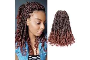 Crochet Twist Hair 14 pouces Short Passion Twist Crochet Hair Pretwisted 8 Packs YDDM Pré-Boucle Crochet Hair Crochet Braid Hair Extension (14 pouces, 1B / 350#)