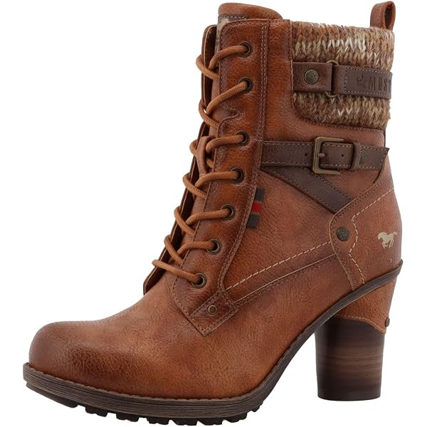 MUSTANG - Stivaletti Donna Modello 15M0162004, Tacco Comodo, Fodera Calda E Dettagli Con Paillettes