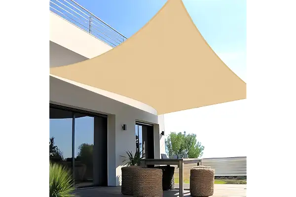 SUNNY GUARD Toldo Vela de Sombra Impermeable 2x3m Rectangular a Prueba de Viento protección UV para Patio,Jardín, Exteriores, Terraza, Color Arena