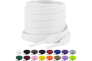 Shecret 2 par platta skosnören, 8 mm breda skosnören, platta skosnören Ersättningsrivsäkra skosnören för sneakers, löpning, vuxna, barn, premium sneaker skosnören gjorda av polyester