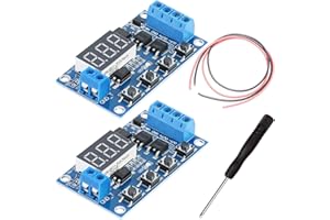 Youmile 2 pezzi DC 5V-36V Modulo timer Scheda relè LED digitale Trigger Cycle Delay Timer Interruttore Modulo di ritardo timer con cacciavite Cavo rosso e nero