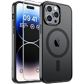 SUPFINE iPhone 14 Pro Max i&ccedil;in Manyetik Kılıf [MagSafe ile Uyumlu] [10 FT Askeri Sınıf D&uuml;şme Koruması] İnce Yarı Saydam Mat D