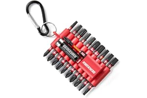 Geinxurn Mixing Screwdriver Bit Set 22 Pieces, Pozidriv Phillips Torx Hexagonal Slotted S2 Steel Magnetic Impact Resistant Screwdriver Bit Set with Bit Holder and Storage Box