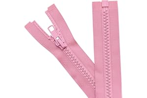 Sawoake 2 Pezzo #5 48 cm Separazione Giacca Zipper per Cucire Cappotti Giacca Zipper Rosa A Forma di Plastica Zipper Bulk Tailor DIY Strumenti di Cucire per Indumento/Borse
