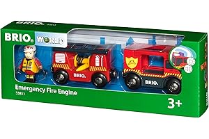 BRIO World - 33811 Feuerwehr-Leiterfahrzeug mit Licht & Sound