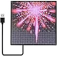 LED Sign Display, 64 X 64 Dot Flexible Programmable Scrolling LED Sign with BT Control, 25 X 25cm Custom Text Graffiti Animation for Parties and Carnivals Gathering Business