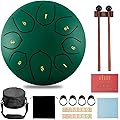 CIRULLI Tambour à langue en acier - 8 notes - 15 cm - Tambour à disque en acier - Langue et percussion - Avec boîte à accessoires, sac, pick, livre de musique et baguettes