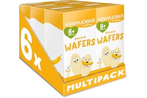 Kiddylicious Banana Mini Wafers - Gluten and Dairy Free Kids Snack - Suitable for 6+ Months - 6 x 4 Twin Packs