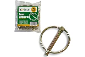 YARDMAN Lynch Pin Set – 20-Piece 6mm Linch Pins – Professional Zinc-Plated Carbon Steel – Heavy-Duty Safety Pins for Trailers, Tractors, Agricultural Vehicles – 42mm Pin Length