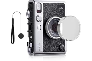 Rieibi Accessori compatibili con Fujifilm Instax Mini Evo - Custodia protettiva per PC Polaroid e copriobiettivo per fotocamera Fuji Instax Mini Evo