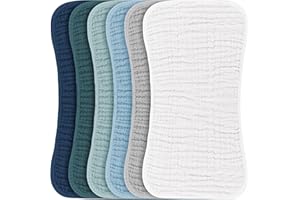 Konssy Mousseline bébé bavette Ensembles pour Unisexe - 6 Pack Grand 100% Coton rodage vêtements pour Nouveau-nés, bébés Filles et garçons