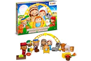 CRAZE Calendario De Adviento Con Juguetes, 24 Figuritas Y Accesorios Para Crear Tu Propio Belén, Abre Cada Día Una Ventana para Descubrir La Sorpresa