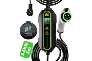 evplug/Chargeur EV Portable Voiture Electrique (Type 1 | 5m | + Minut., 3,6kW | 16A)