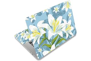 Mibbxea Pegatina para Laptop de 15 15,4 Pulgadas, Protector de Vinilo Reutilizable para Netbook/Notebook de 12,1 a 15,6 Pulgadas, Impermeable y Resistente a Arañazos (031 Lirio)